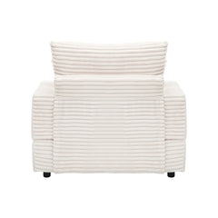 39-inch Spring upholstered armchair and Ottoman set - comfortable single sofa with cup holder and corduroy fabric, perfect for living room or bedroom