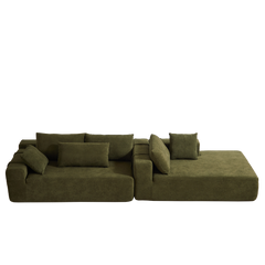 Modern Chenille Upholstered Sectional Sofa Couch Set,Modular 108' L Shaped Sectional Living Room Sofa Set With 6 Pillows,Free Combination Sofa Couch for Living Room,Bedroom(Right Chaise)W834P240007