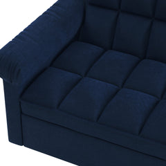 Loveseats Sofa Bed with Pull-out Bed,Adjsutable Back-Blue