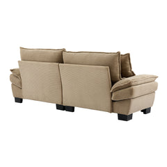Corduroy Sofa Sleeper Couch Loveseat Sofa with Pillows Comfy Upholstered Deep Seat Sofa for Bedroom,Living Room,Apartment,Office,Dorm-Khaki Corduroy