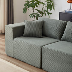 104-Inch Corduroy  Modular L Shaped Sectional Sofa,Luxury Floor Couch Set,Upholstered Indoor Furniture,Foam-Filled Compressed Sofa for Living Room,Bedroom,4 PC Free Combination