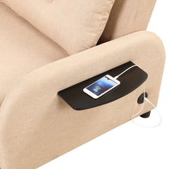 Versatile Pull Out Sofa Sleeper 3 in 1 with Wing Table & USB Charge, Beige Linen, Compact Design