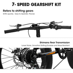 V20235 20 Inch Fat Tire Bike Adult 7 Speed Mountain Bike, Dual Disc Brakes, High Carbon Steel Frame, Front Suspension, Mountain Buggy, City Commuter City Bike, Fat Tire Bike