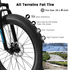 A2605D 26-Inch Mountain Bike with Front Suspension Shock Absorption, Disc Brakes, 21-Speed Gear System, 85% Pre-assembled, Ideal for Mountain, Sand, and Snow Cycling