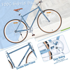 Single Speed Retro style 700C Road Bike For men women's City Bicycle,Steel Frame