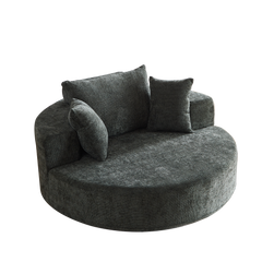 55''L Chenille Foam Single Swivel Chair, Fluffy Modern Sleeper, 360 Degree Swivel Chair for Living Room, Bedroom, Lounge and Projection Room