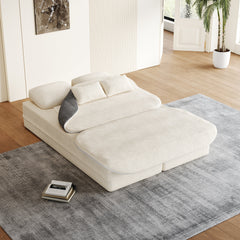 75''2-in-1 Foldable Sofa,Convertible Sleeper Foam Sofa Bed with Multi Functional Blanket, Corduroy Floor folding sofa bed,  Floor Sofa Lounge Sofa for Living Room Bedroom Lounge Studio
