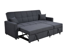 83' Oversized Upholstered Sofa Bed W/Pull Out Couch Bed & Adjustable Backrest,3 Seaters Sofa & Couch Convertible Sleep Sofabed for Home Apartment Living Room,Light Gray,Dark Blue