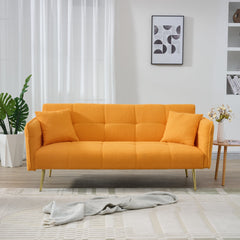 70-inch teddy fleece sofabed, convertible futon sofabed with adjustable arms and backrest, modern love sofa for living room and bedroom.