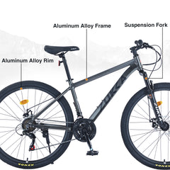 27.5 Inch Wheels 21 Speed Mountain Bike, for Men Women Boys and Girls, Front Suspension,Aluminum Alloy Frame