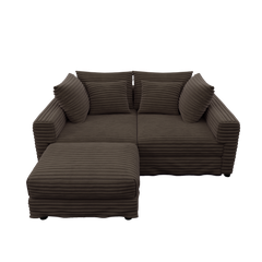 102.4 'Plush Corduroy 4-Seat Sofa,Modern Comfy Upholstered Sofa Cloud Couch,Deep Seat Couches with Soft Pillows and Movable Ottoman,Convertible Sofa Lounge Chair,for Living Room,Apartment,Office,Camel