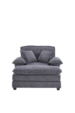 56.3 Inch Corduroy single sofa With  2 toss pillows and a ottoman ,Comfy Sofa- Deep Seat Couch for Living Room