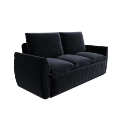 70.9' Pull Out Sofa Bed, 3-Seat Convertible Sleeper Sofa with 2-in-1 Pillow and Blanket Set,Multi-Functional Velvet Loveseat Bed,Black