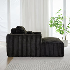 62.5-Inch Corduroy Sponge Sofa Lounge Chair,No Assembly Required,Fluffy Modern Sleeper Chair for Indoor Living Room Bedroom