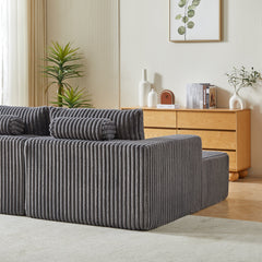 87' Oversized Sectional Lounge Chaise ,No Assembly Required,Cloud Plush Loveseat with Reclining Sofa Bed,Fluffy Modern Sleeper Chair for Indoor Living Room Bedroom