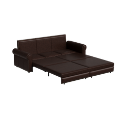 93.7 ' Pull Out Sofa Bed, 3-in-1 Faux Leather Convertible Sleeper Sofa with Nailhead Trim & Rolled Arm,Multi-Functional Sofa Bed for Living Room,Bedroom,Apartment,Office