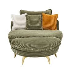 65.00 inches long, Corduroy Sofa Fabric, with three matching pillows and two spacious and comfortable seats, for Apartment Office Living Room -Green