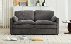 68.1' Cozy Upholstered Loveseat Sofa with Double Cushion Design, Grey Chenille