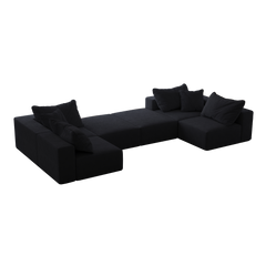 Oversized sponge cloud sofa,Modern Upholstered Sectional Sofa Couch Set,Modular 162' L Shaped Sectional Living Room Sofa Set With 6 Pillows,Free Combination Sofa Couch for Living Room,Bedroom