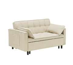 54.30-inch double Upholstered broaching machine, plank support, Upholstered frame broaching machine, Twin bed, beige