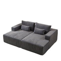 87' Oversized Sectional Lounge Chaise ,No Assembly Required,Cloud Plush Loveseat with Reclining Sofa Bed,Fluffy Modern Sleeper Chair for Indoor Living Room Bedroom
