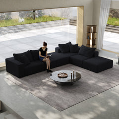 Oversized sponge cloud sofa,Modern Upholstered Sectional Sofa Couch Set,Modular 162' L Shaped Sectional Living Room Sofa Set With 6 Pillows,Free Combination Sofa Couch for Living Room,Bedroom