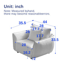 MH 44' Minimalist Sofa, Living Room upholstered armchair bedroom, Modern Living Room Sofa for Office Room, Living Room