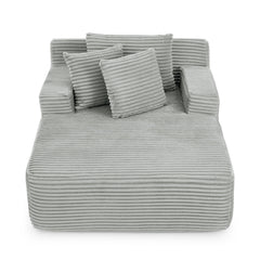 Modern Velvet Single Lazy Sofa Lounge Chair with High-Density Foam, Gray