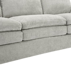 Cozy Upholstered Armchair Oversized Comfy Cloud Sofa Double Cushion Single Sofa in Light Grey Chenille, 31.9'