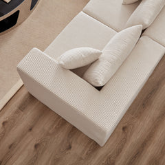 104-Inch Corduroy Modular L Shaped Sectional Sofa,Luxury Floor Couch Set,Upholstered Indoor Furniture,Foam-Filled Compressed Sofa for Living Room,Bedroom,4 PC Free Combination