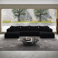 Oversized sponge cloud sofa,Modern Upholstered Sectional Sofa Couch Set,Modular 162' L Shaped Sectional Living Room Sofa Set With 6 Pillows,Free Combination Sofa Couch for Living Room,Bedroom