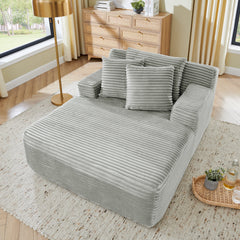 Modern Velvet Single Lazy Sofa Lounge Chair with High-Density Foam, Gray