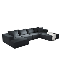 Modern Upholstered Sectional Sofa Couch Set,Modular 132' L Shaped Sectional Living Room Sofa Set With 6 Pillows,Free Combination Sofa Couch for Living Room,Bedroom
