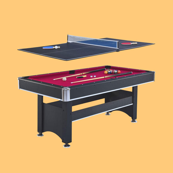 6FT Premium Wooden Multifunctional Pool Table With Table Tennis Top (S ...