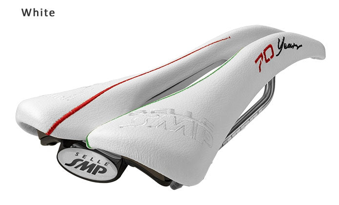 Selle SMP Stratos Saddle with Steel Rails (70th Anniversary White)