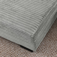 Corduroy Tufted Upholstered Sleeper Sectional Sofa, L-Shaped Modular Convertible Sofa , Can freely change the position of the footrests-Gray(Assembly is required)