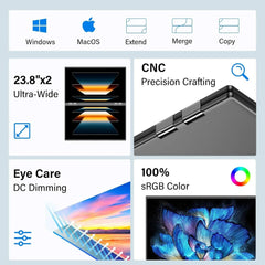 InnoView Foldable 23.8" Dual Monitor-INVPM609 PM609