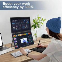 InnoView Foldable 15.6" Dual Portable Monitor-INVPM009-05B PM00905B