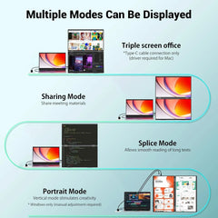 InnoView Foldable 15.6" Dual Portable Monitor-INVPM009-05B PM00905B
