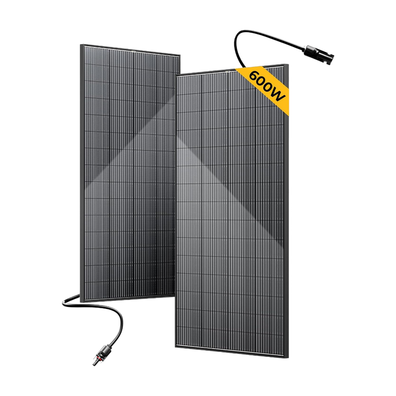 BougeRV Bifacial 600 Watts 12BB 12V/24V Rigid Solar Panel