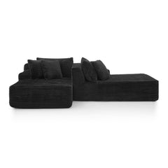 Two-seater lazy sofa lounge chair,Compressed sofa no assembly required, made of velvet fabric, fluffy modern lounge chair, used for indoor living rooms and bedrooms-Black