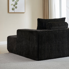 62.5-Inch Corduroy Sponge Sofa Lounge Chair,No Assembly Required,Fluffy Modern Sleeper Chair for Indoor Living Room Bedroom