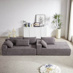 Modern Chenille Upholstered Sectional Sofa Couch Set,Modular 108' L Shaped Sectional Living Room Sofa Set With 6 Pillows,Free Combination Sofa Couch for Living Room,Bedroom(Right Chaise)W834P240002