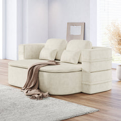 75''2-in-1 Foldable Sofa,Convertible Sleeper Foam Sofa Bed with Multi Functional Blanket, Chenille Floor folding sofa bed,  Floor Sofa Lounge Sofa for Living Room Bedroom Lounge Studio