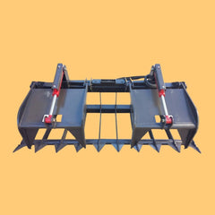 74" Premium Heavy Duty Skid Steer Root Grapple Bucket Attachment (94621873)