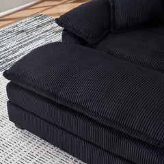 56.3 Inch Corduroy single sofa With  2 toss pillows and a ottoman ,Comfy Sofa- Deep Seat Couch for Living Room