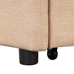 Versatile Pull Out Sofa Sleeper 3 in 1 with Wing Table & USB Charge, Beige Linen, Compact Design