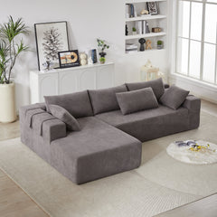 Modern Chenille Upholstered Sectional Sofa Couch Set,Modular 108' L Shaped Sectional Living Room Sofa Set With 6 Pillows,Free Combination Sofa Couch for Living Room,Bedroom(Left Chaise)W834P240001