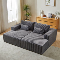 87' Oversized Sectional Lounge Chaise ,No Assembly Required,Cloud Plush Loveseat with Reclining Sofa Bed,Fluffy Modern Sleeper Chair for Indoor Living Room Bedroom