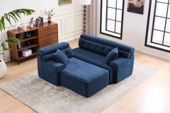 105'' Cloud Sectional Couch with L-Shape Chaise,Modern Modular Sofa with Deep Seat, Boneless Sofa for Living Room Bedroom,No Assembly Required,Blue.